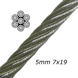 5mm Galvanised Steel Cable 7x19